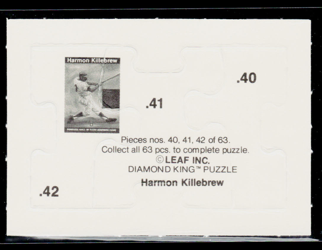 Harmon Killebrew 1991 Leaf Harmon Killebrew Puzzle #40-42 Minnesota Twins