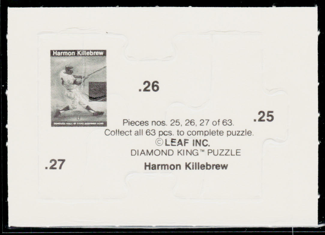 Harmon Killebrew 1991 Leaf Harmon Killebrew Puzzle #25-27 Minnesota Twins
