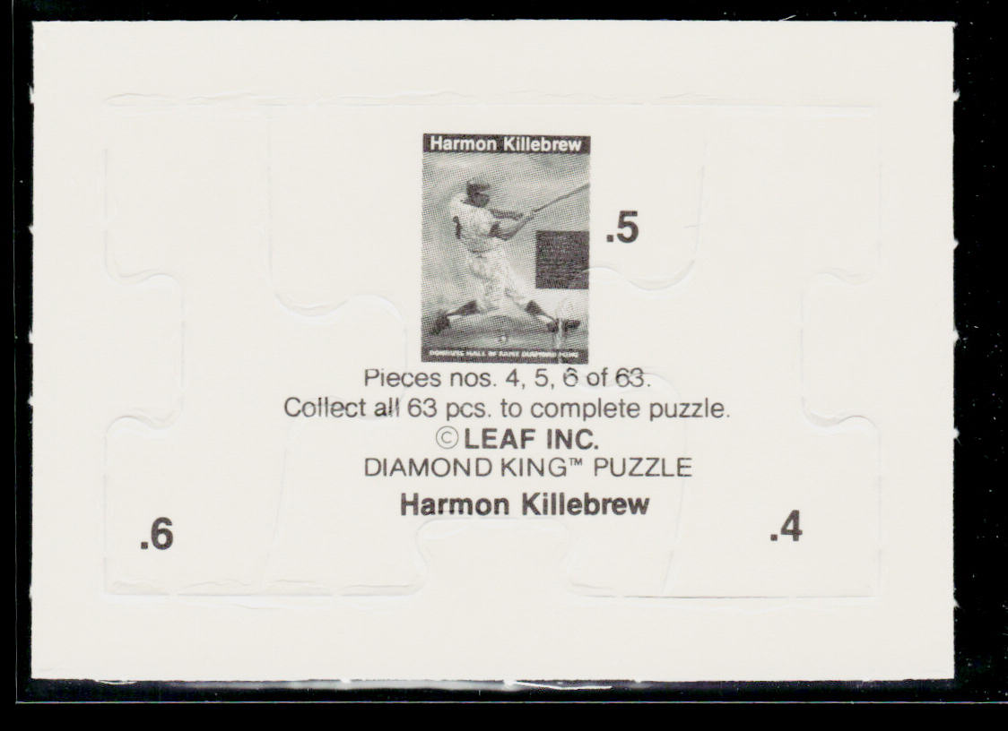 Harmon Killebrew 1991 Leaf Harmon Killebrew Puzzle #4-6 Minnesota Twins