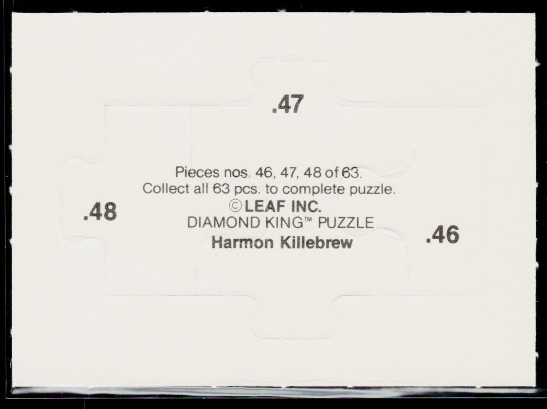 Harmon Killebrew 1991 Leaf Harmon Killebrew Puzzle #46-48 Minnesota Twins