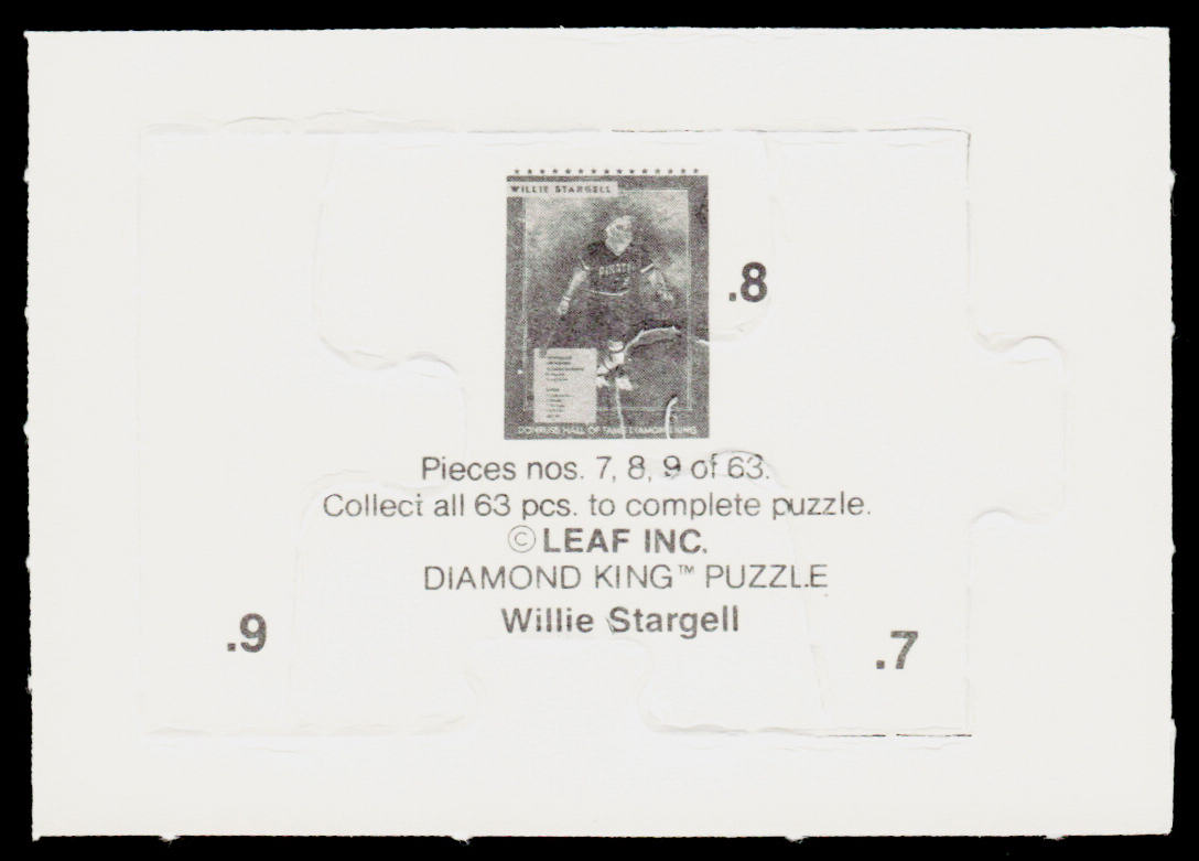 Willie Stargell 1991 Donruss Willie Stargell Puzzle #7-9 Pittsburgh Pirates