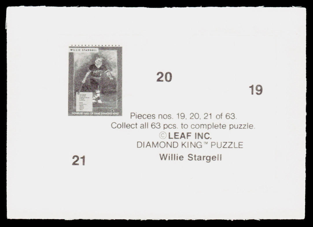 Willie Stargell 1991 Donruss Willie Stargell Puzzle #19-21 Pittsburgh Pirates