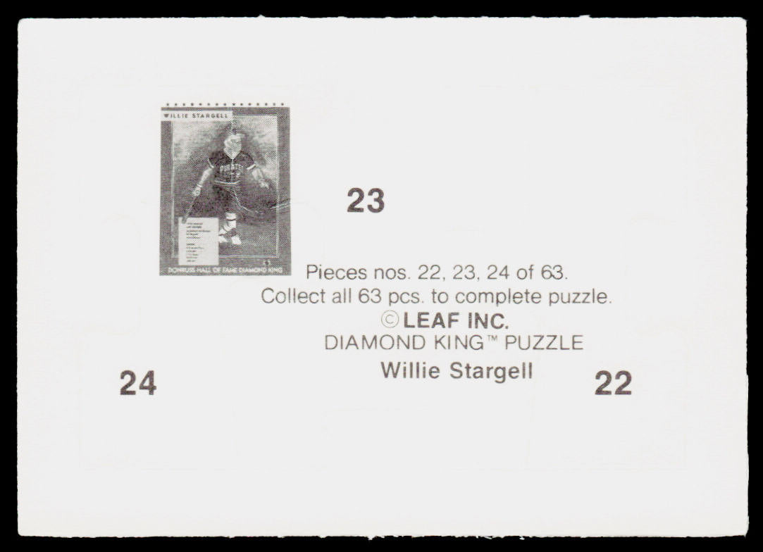 Willie Stargell 1991 Donruss Willie Stargell Puzzle #22-24 Pittsburgh Pirates