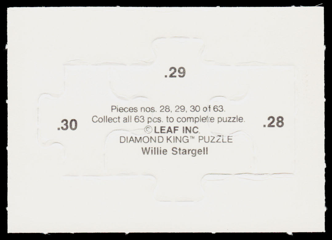 Willie Stargell 1991 Donruss Willie Stargell Puzzle #28-30 Pittsburgh Pirates