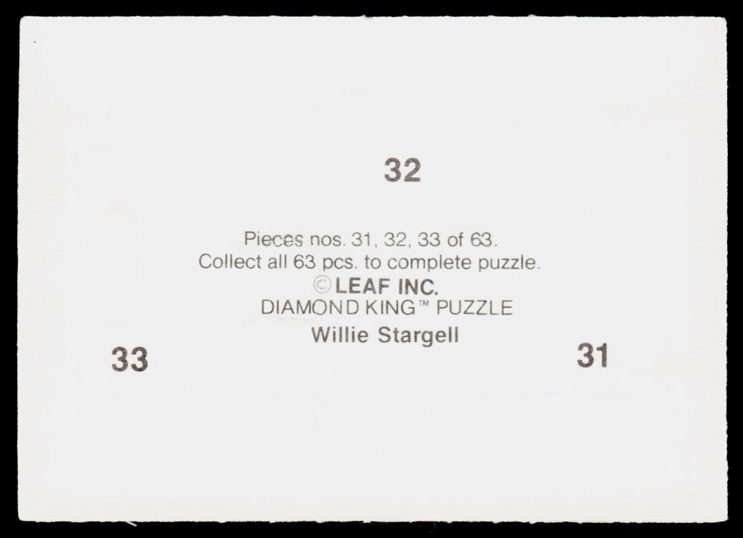 Willie Stargell 1991 Donruss Willie Stargell Puzzle #31-33 Pittsburgh Pirates