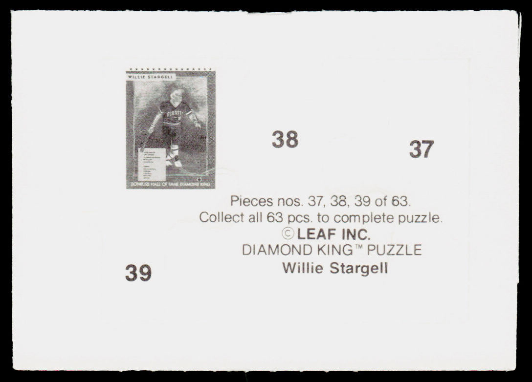 Willie Stargell 1991 Donruss Willie Stargell Puzzle #37-39 Pittsburgh Pirates