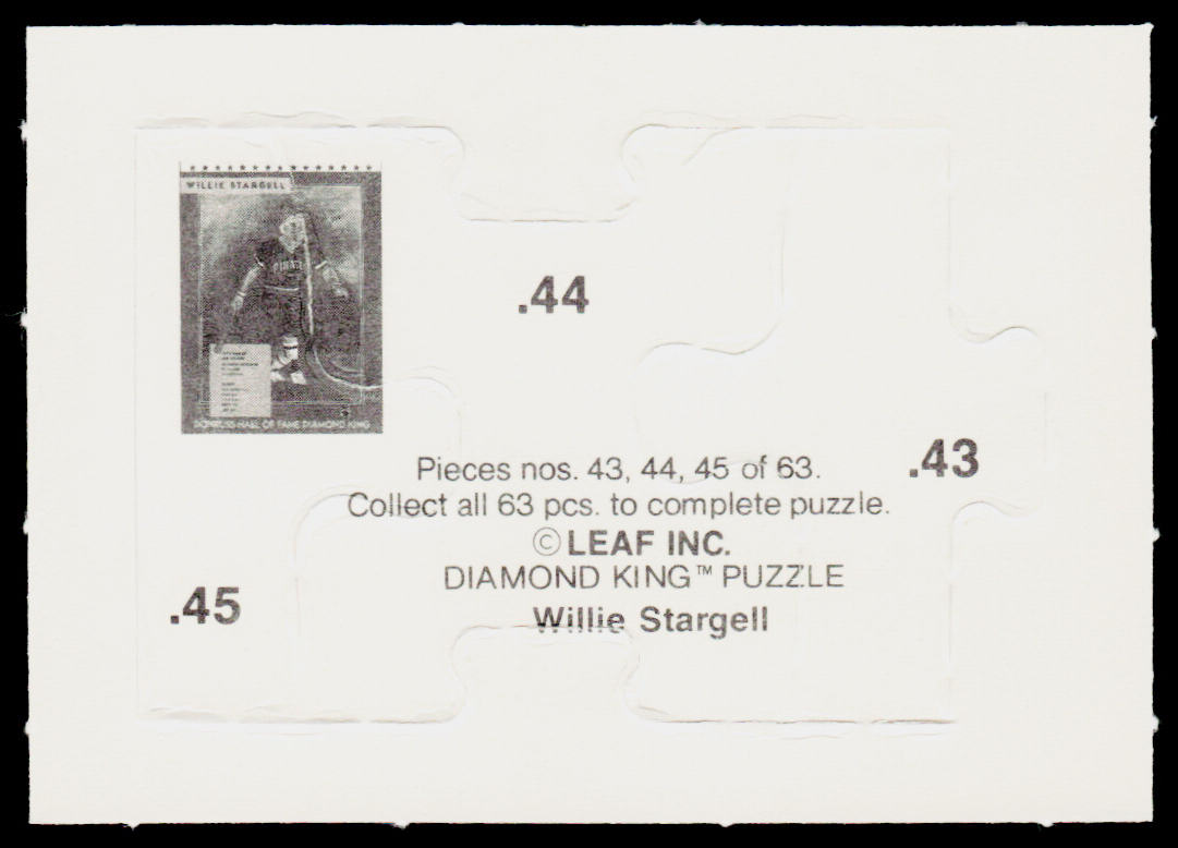 Willie Stargell 1991 Donruss Willie Stargell Puzzle #43-45 Pittsburgh Pirates