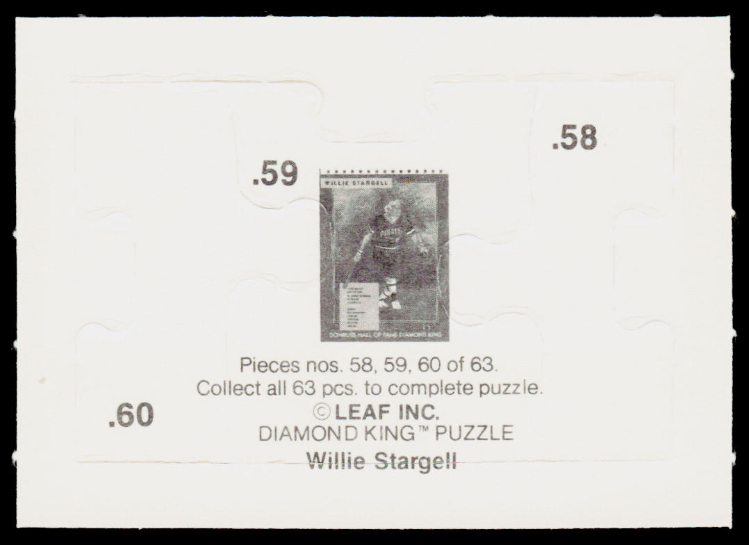 Willie Stargell 1991 Donruss Willie Stargell Puzzle #58-60 Pittsburgh Pirates
