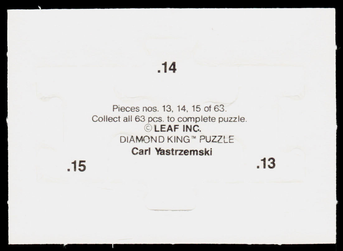Carl Yastrzemski 1990 Donruss Carl Yastrzemski Puzzle #13-15 Boston Red Sox