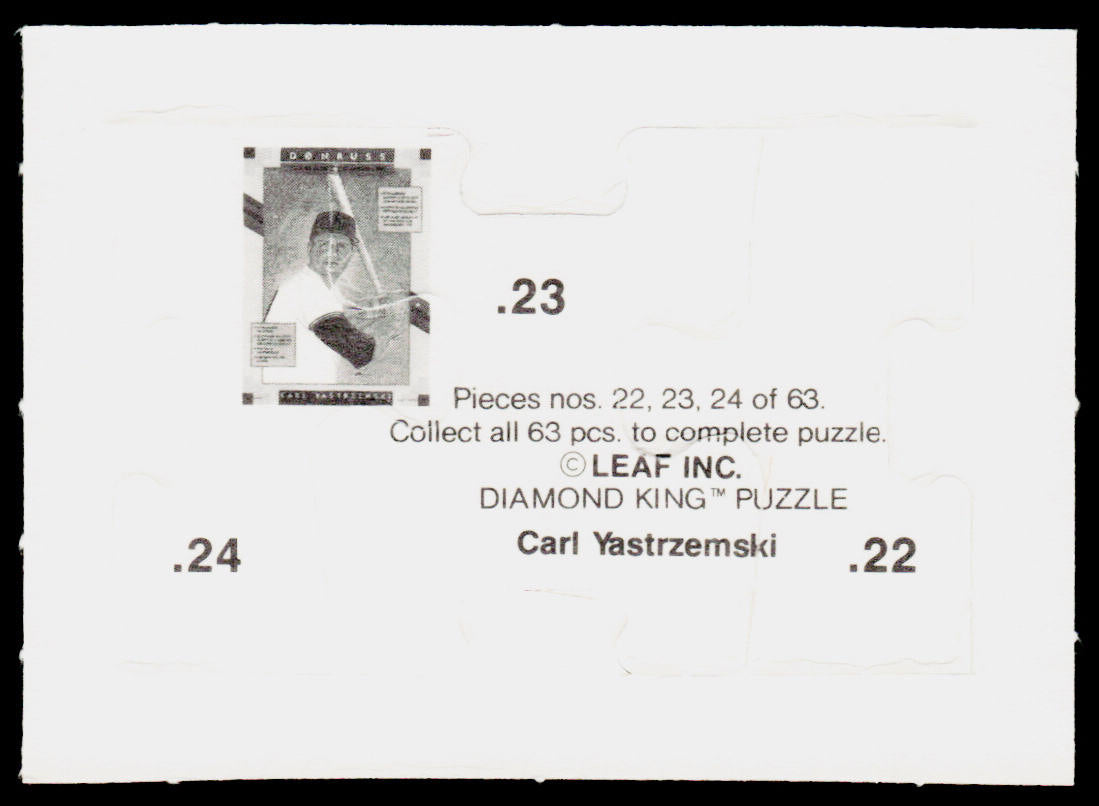 Carl Yastrzemski 1990 Donruss Carl Yastrzemski Puzzle #22-24 Boston Red Sox