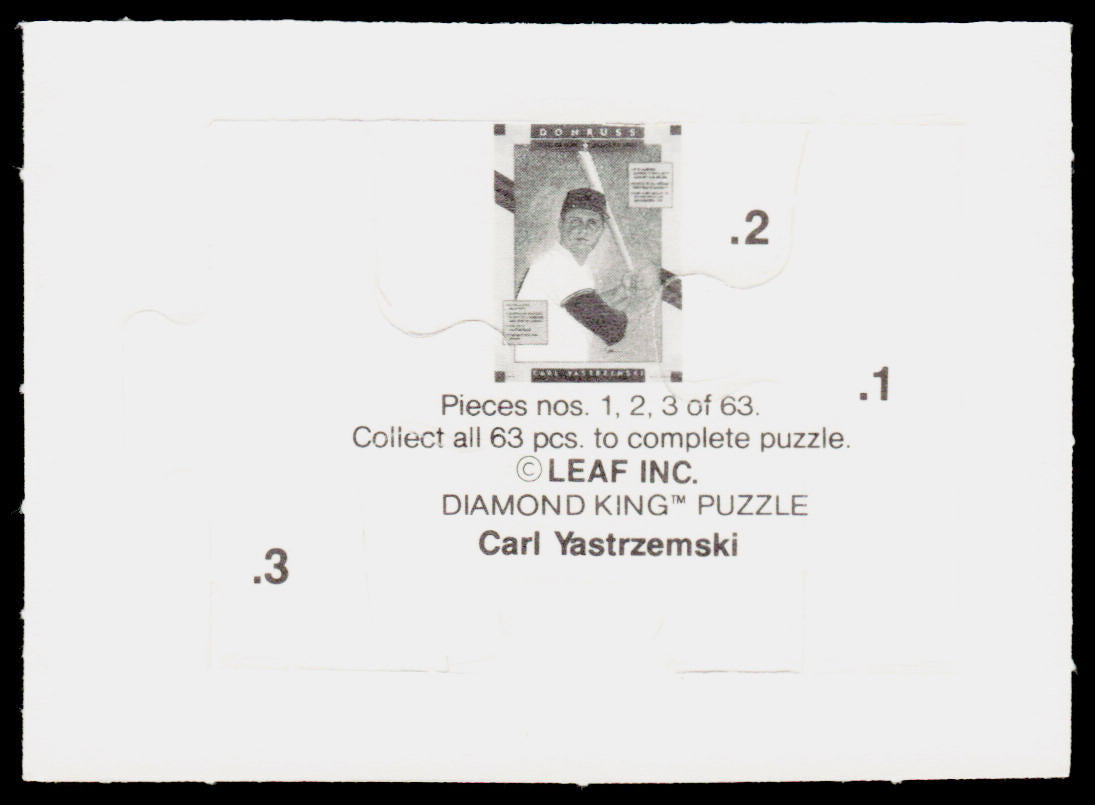 Carl Yastrzemski 1990 Donruss Carl Yastrzemski Puzzle #1-3 Boston Red Sox