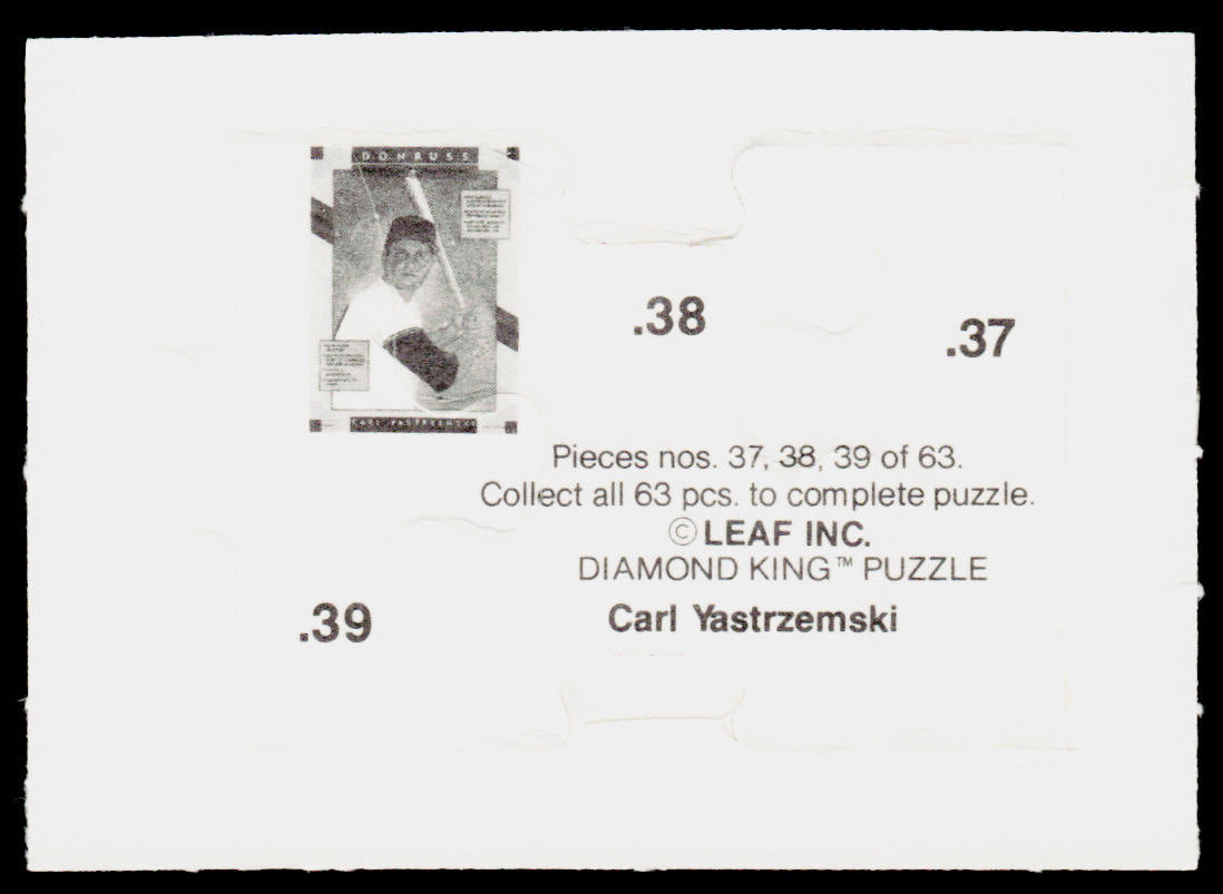 Carl Yastrzemski 1990 Donruss Carl Yastrzemski Puzzle #37-39 Boston Red Sox