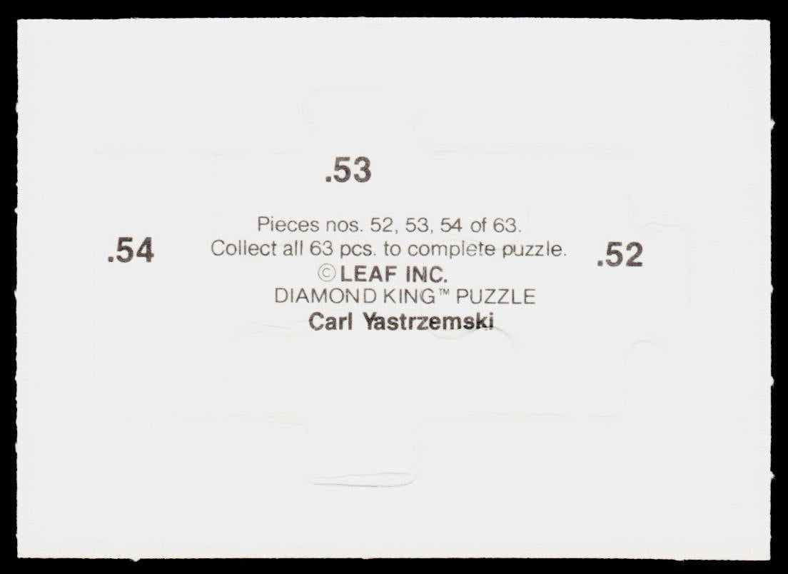 Carl Yastrzemski 1990 Donruss Carl Yastrzemski Puzzle #52-54 Boston Red Sox