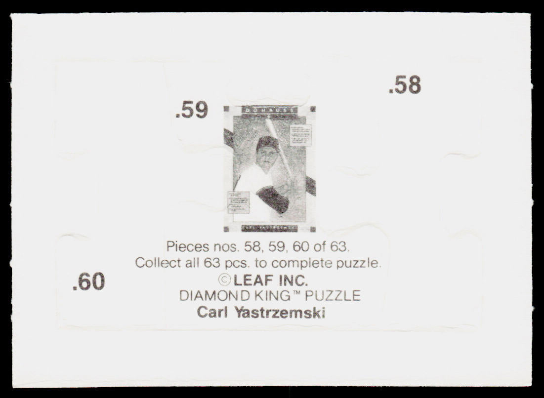 Carl Yastrzemski 1990 Donruss Carl Yastrzemski Puzzle #58-60 Boston Red Sox