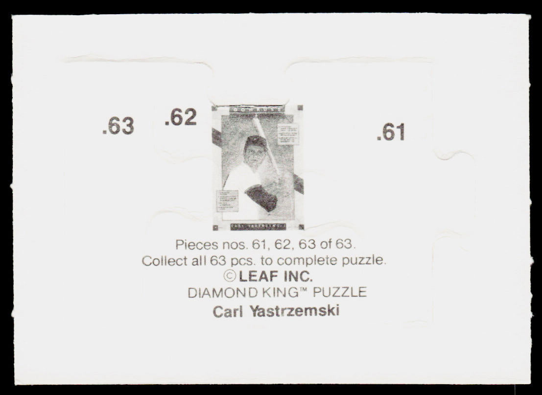 Carl Yastrzemski 1990 Donruss Carl Yastrzemski Puzzle #61-63 Boston Red Sox