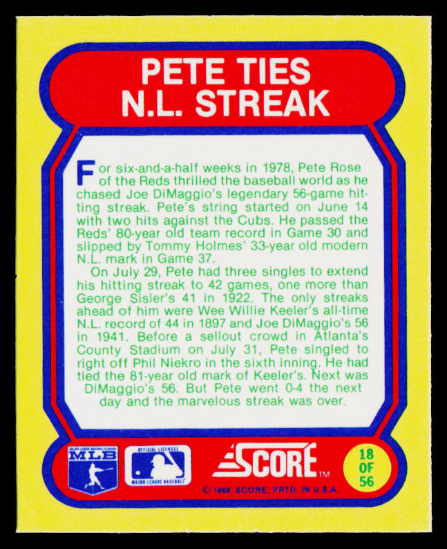 1988 Score Magic Motion: Great Moments in Baseball #18 Cincinnati Reds