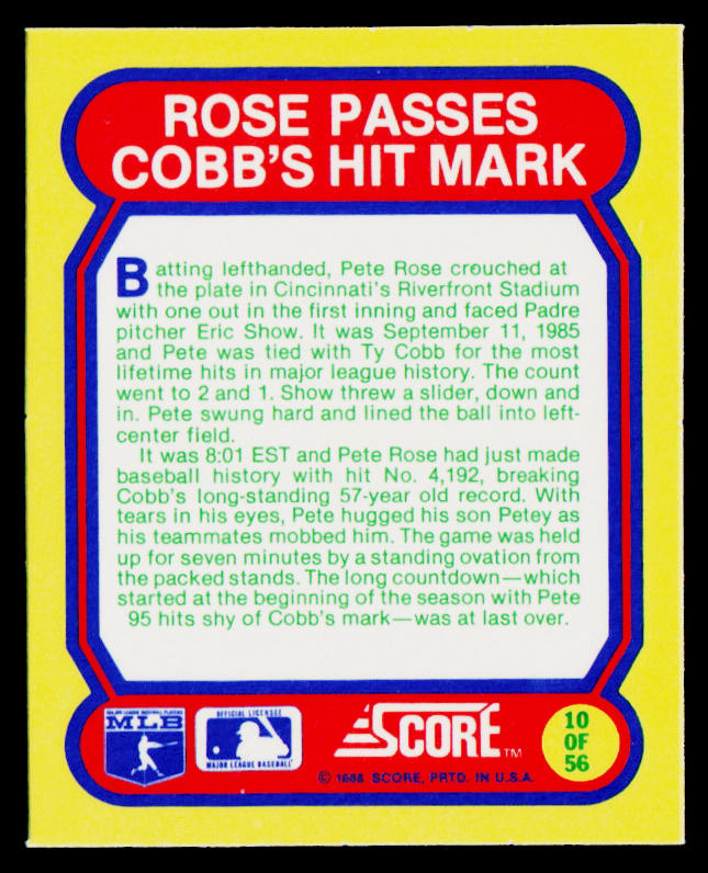 1988 Score Magic Motion: Great Moments in Baseball #10 Cincinnati Reds