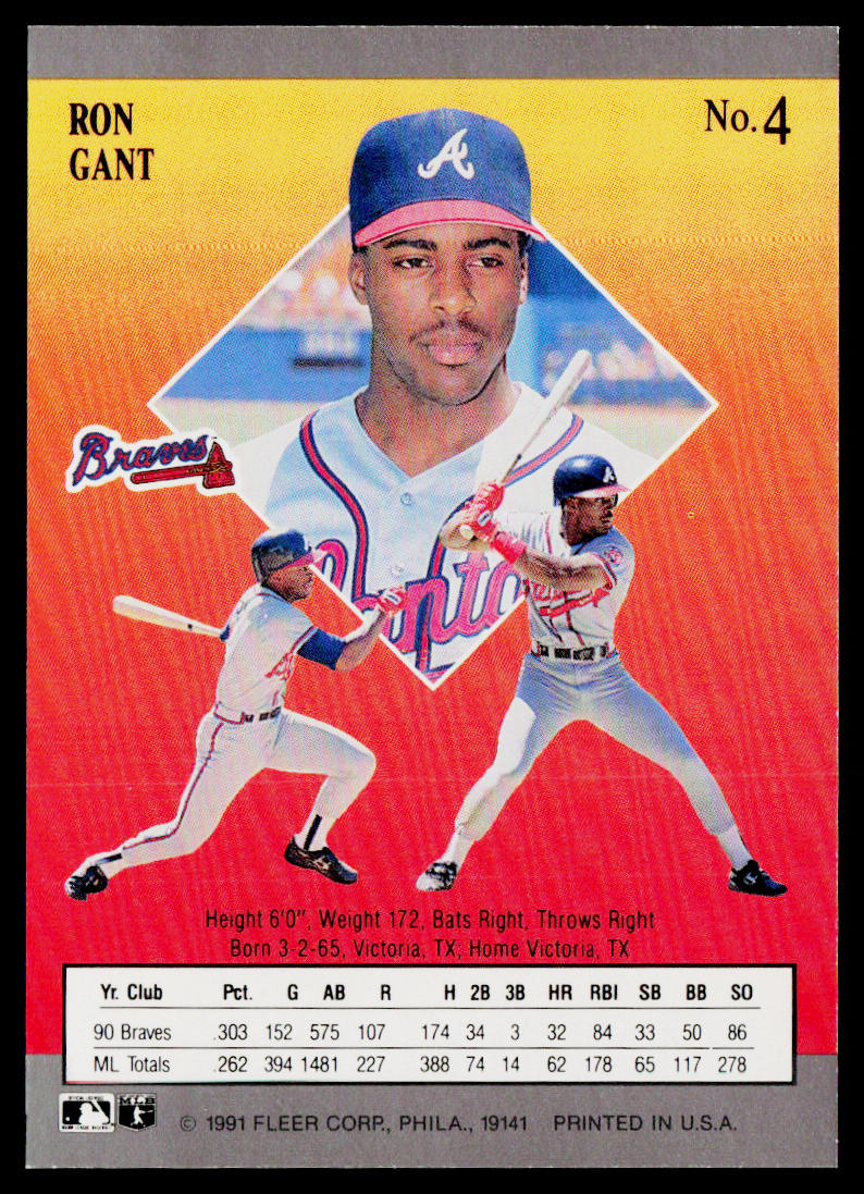 Ron Gant 1991 Ultra #4 Atlanta Braves