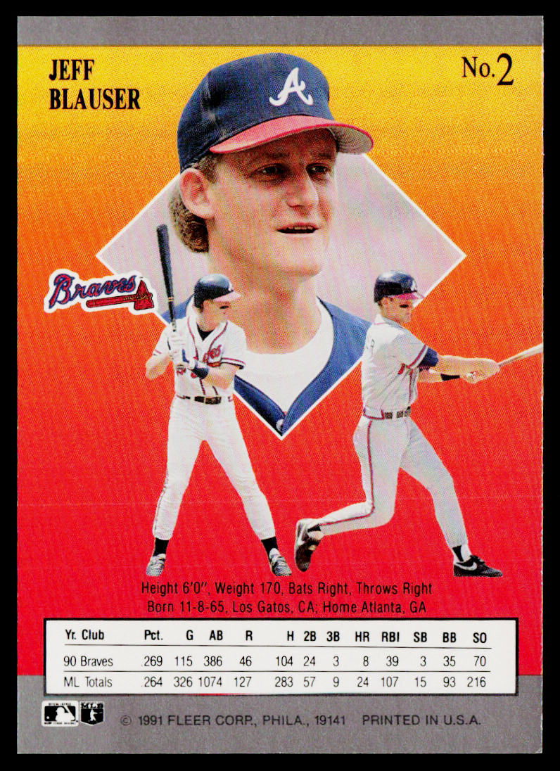 Jeff Blauser 1991 Ultra #2 Atlanta Braves