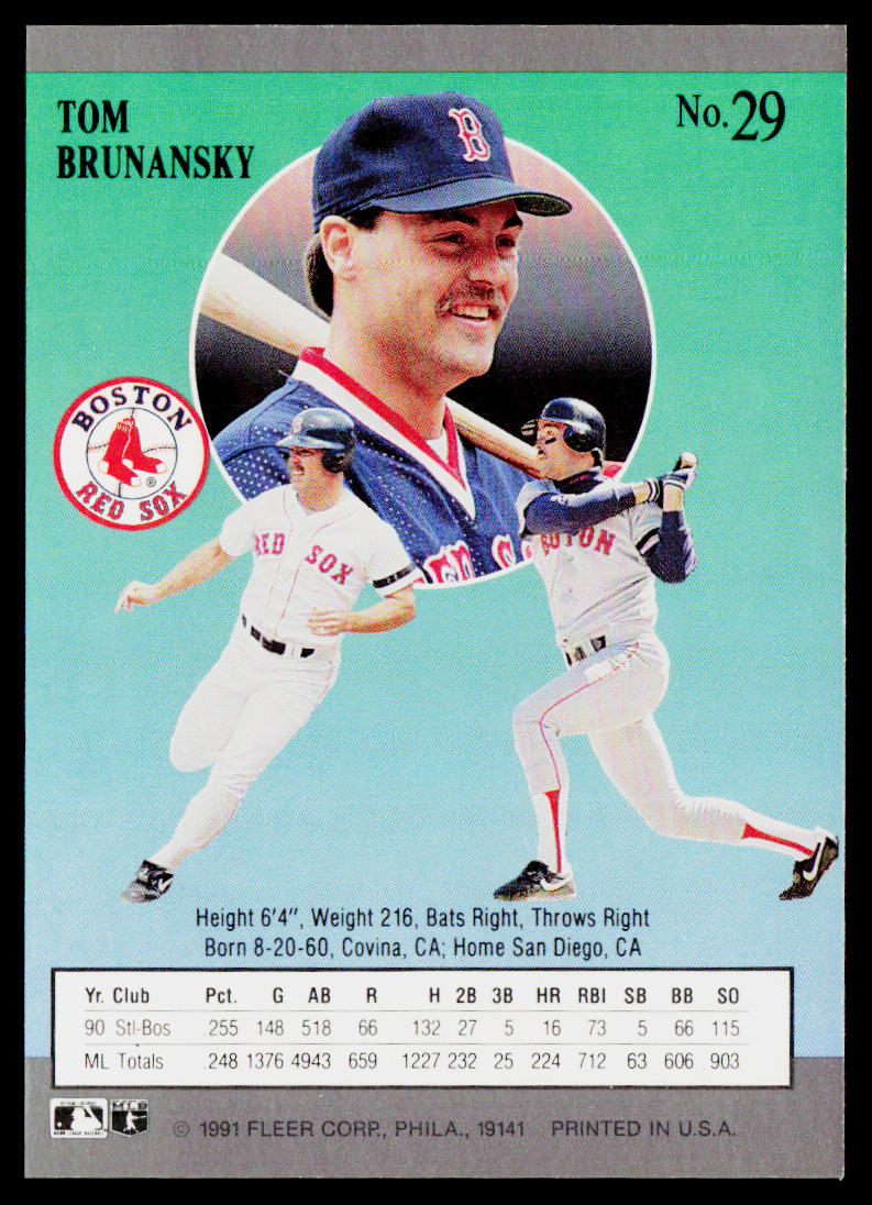 Tom Brunansky 1991 Ultra #29 Boston Red Sox