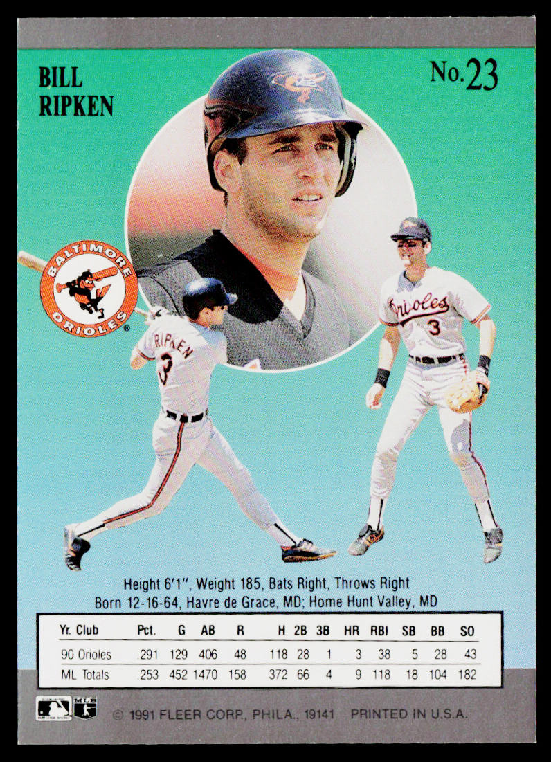 Bill Ripken 1991 Ultra #23 Baltimore Orioles