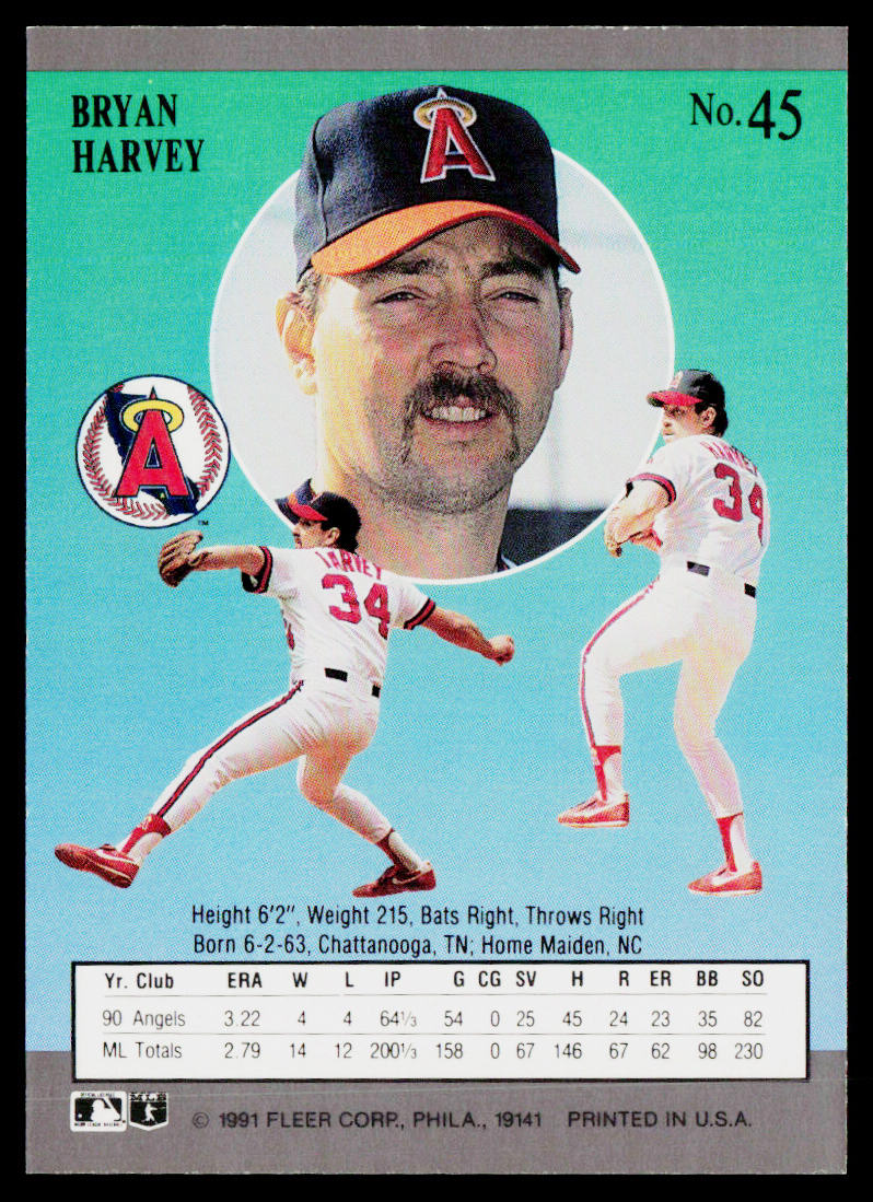 Bryan Harvey 1991 Ultra #45 California Angels
