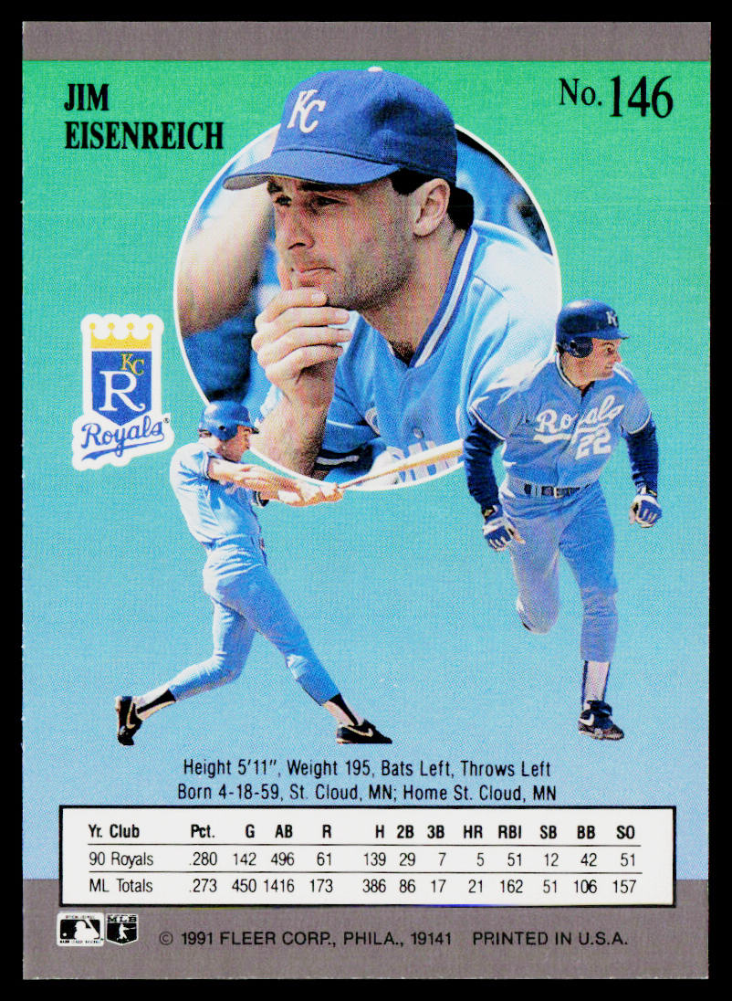 Jim Eisenreich 1991 Ultra #146 Kansas City Royals