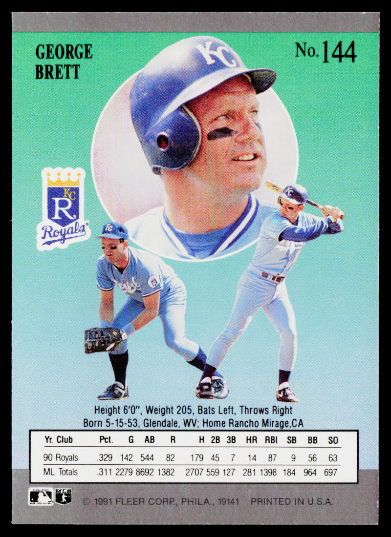 George Brett 1991 Ultra #144 Kansas City Royals