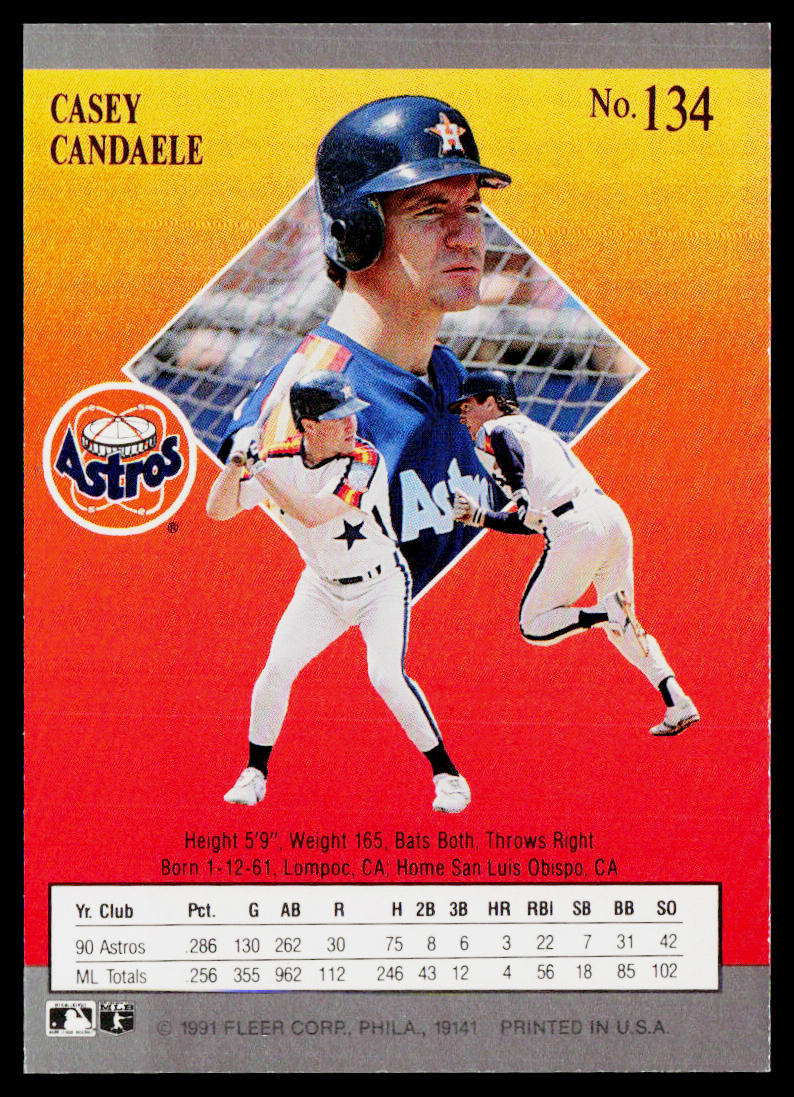 Casey Candaele 1991 Ultra #134 Houston Astros