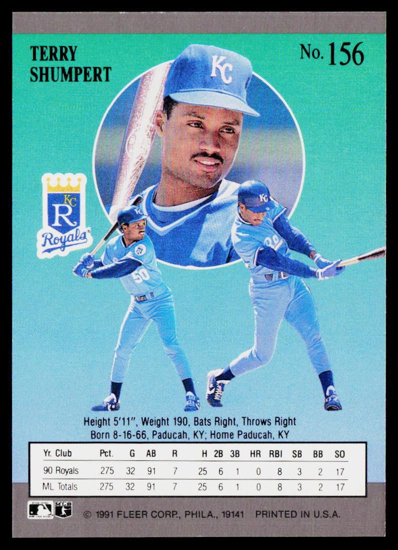 Terry Shumpert 1991 Ultra #156 Kansas City Royals