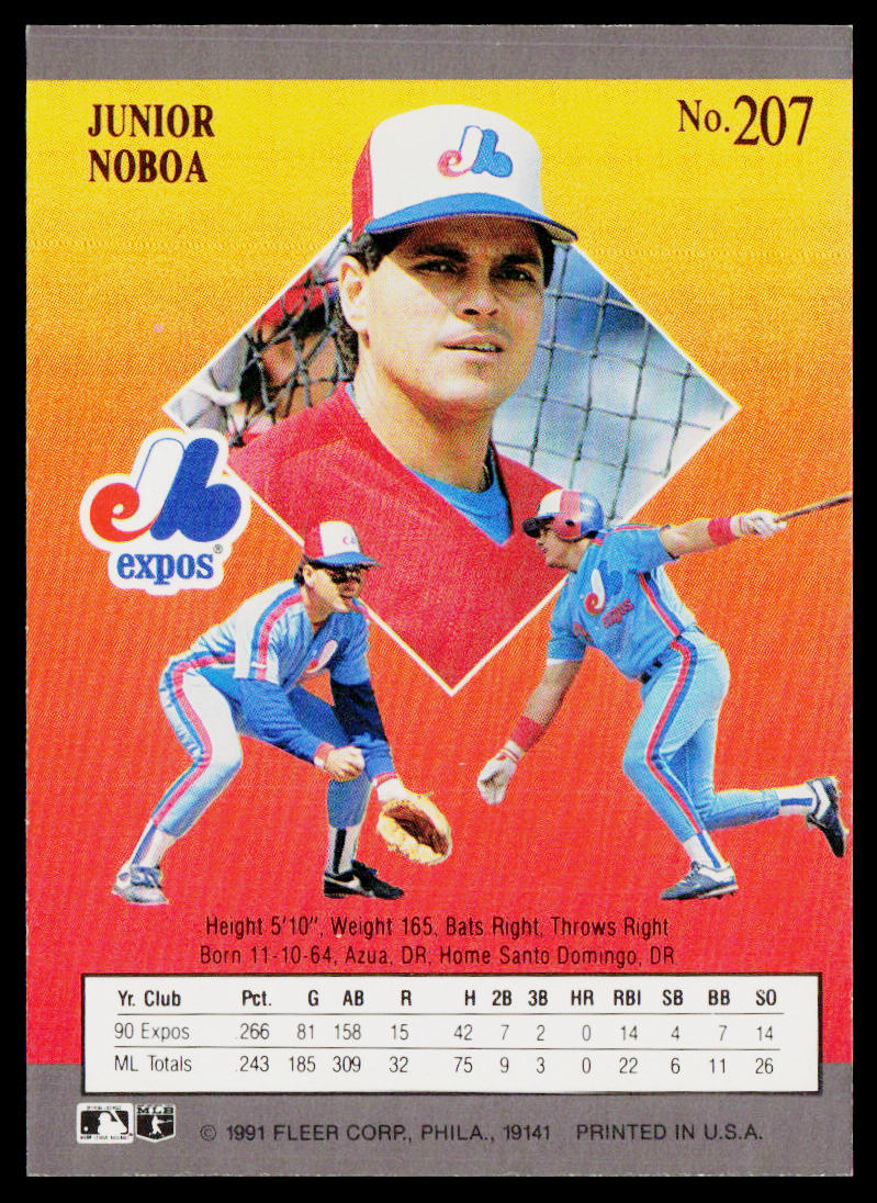 Junior Noboa 1991 Ultra #207 Montreal Expos