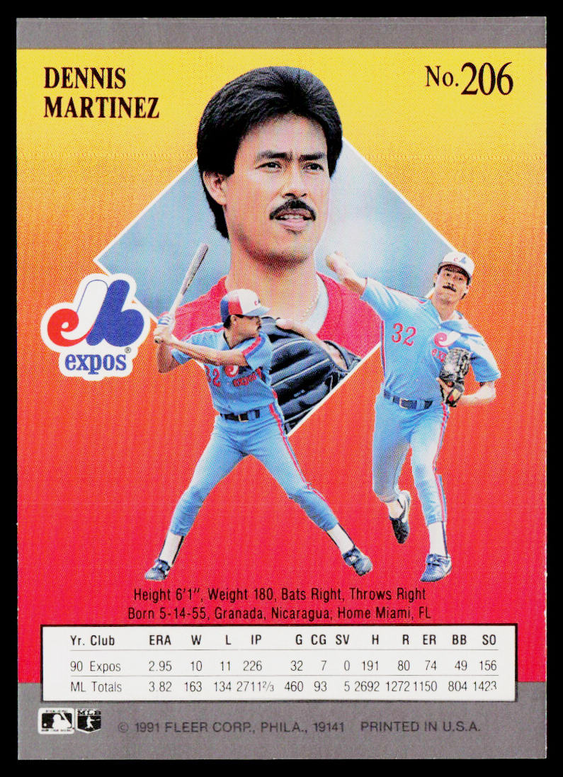 Dennis Martinez 1991 Ultra #206 Montreal Expos