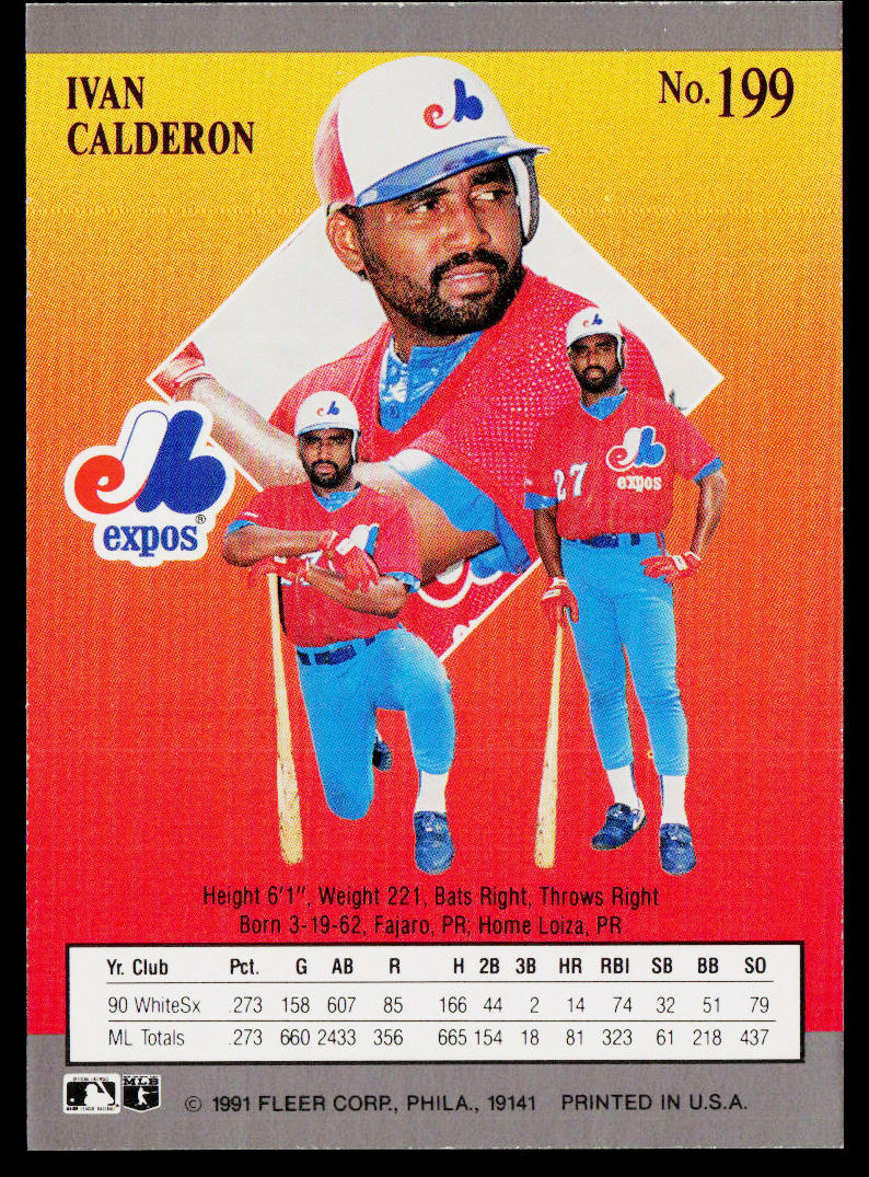 Ivan Calderon 1991 Ultra #199 Montreal Expos