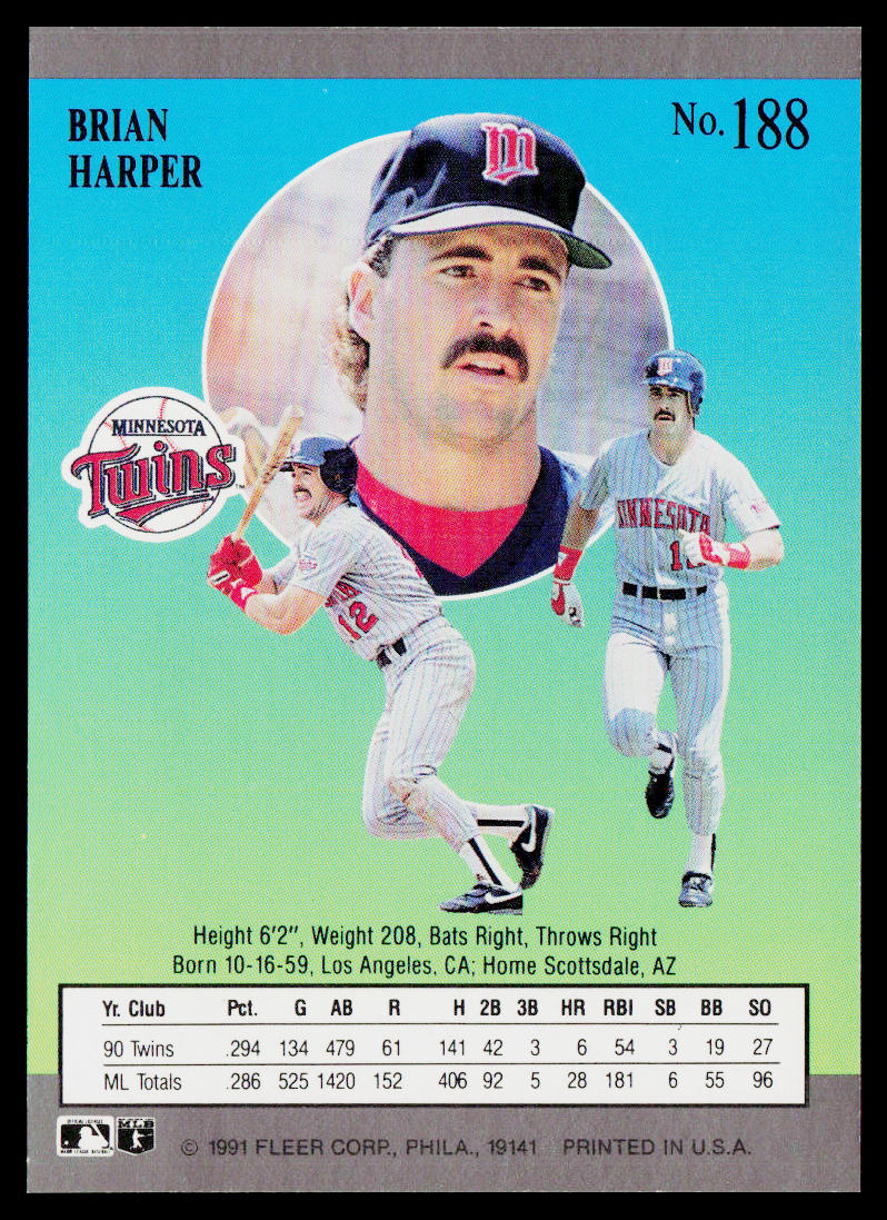 Brian Harper 1991 Ultra #188 Minnesota Twins