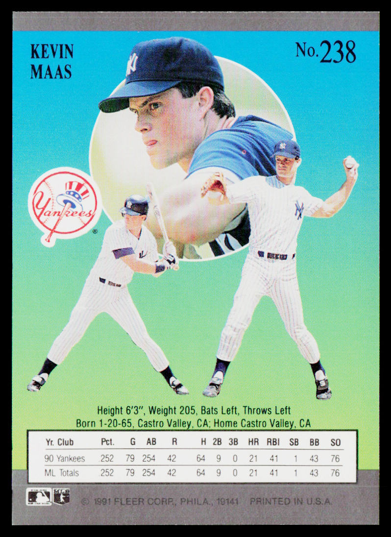 Kevin Maas 1991 Ultra #238 New York Yankees