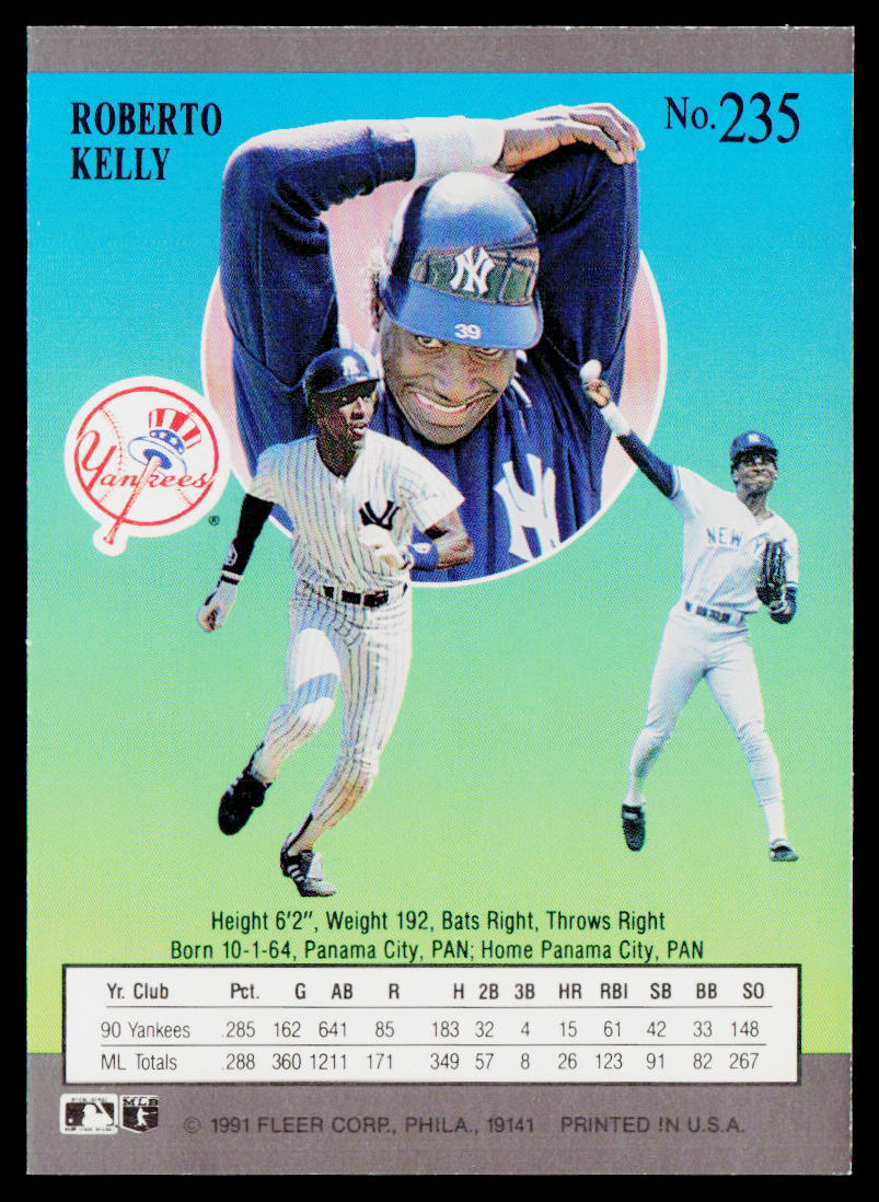 Roberto Kelly 1991 Ultra #235 New York Yankees