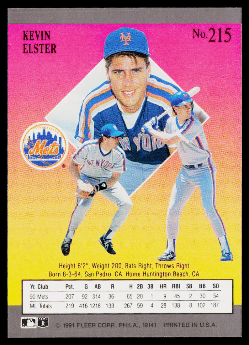 Kevin Elster 1991 Ultra #215 New York Mets