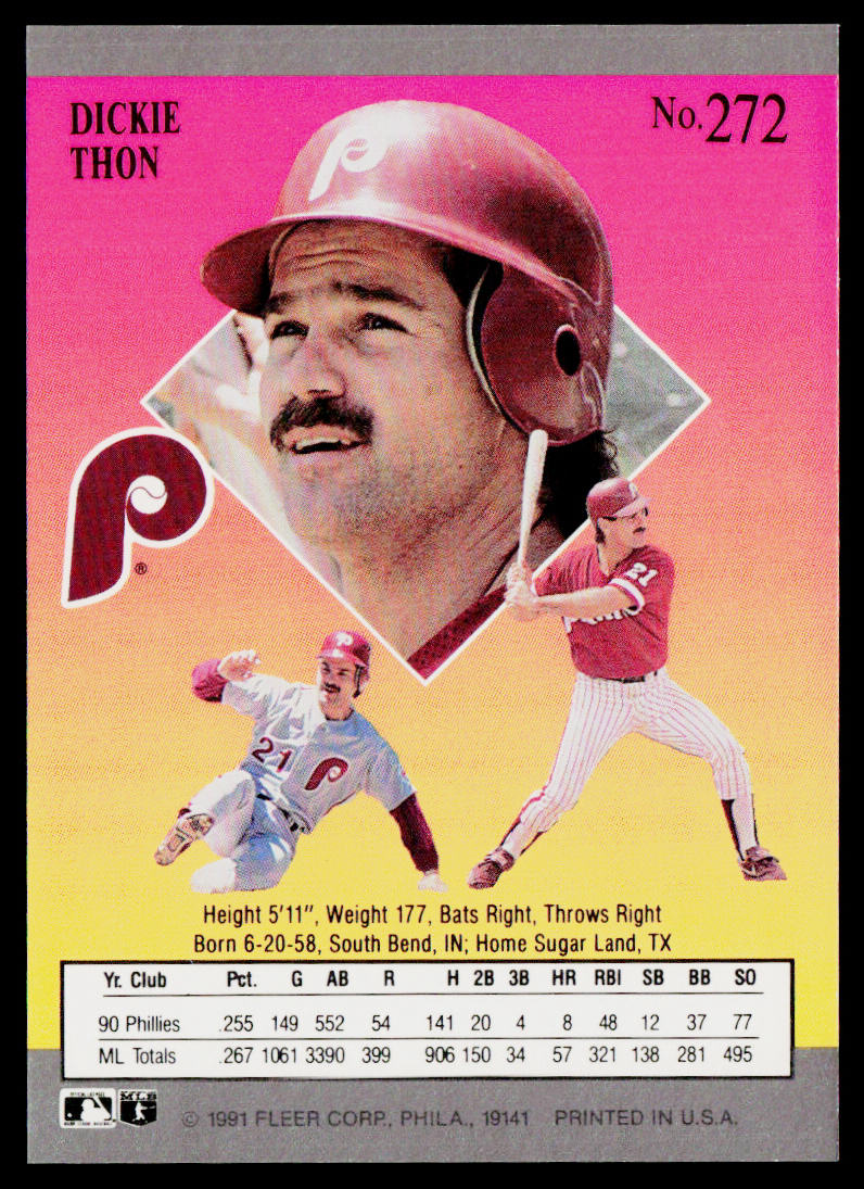 Dickie Thon 1991 Ultra #272 Philadelphia Phillies