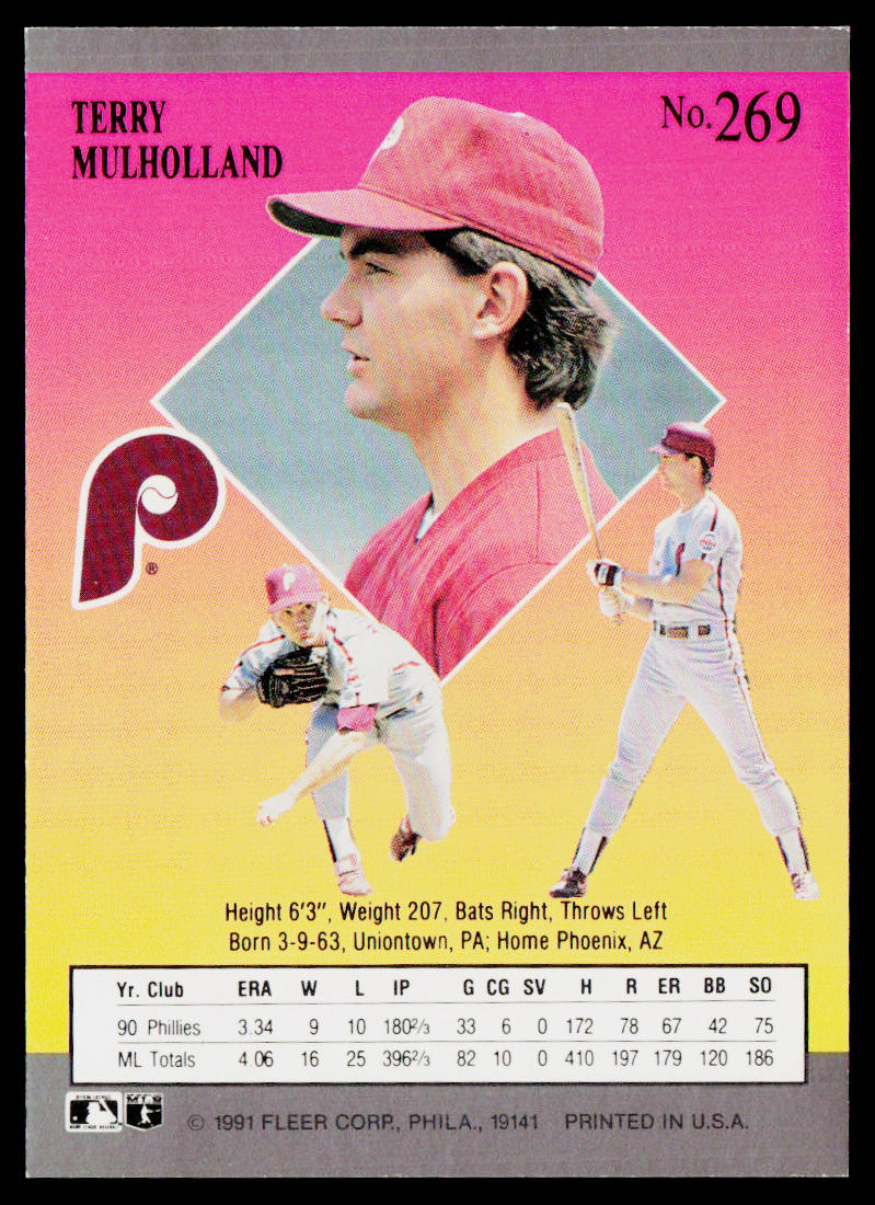 Terry Mulholland 1991 Ultra #269 Philadelphia Phillies