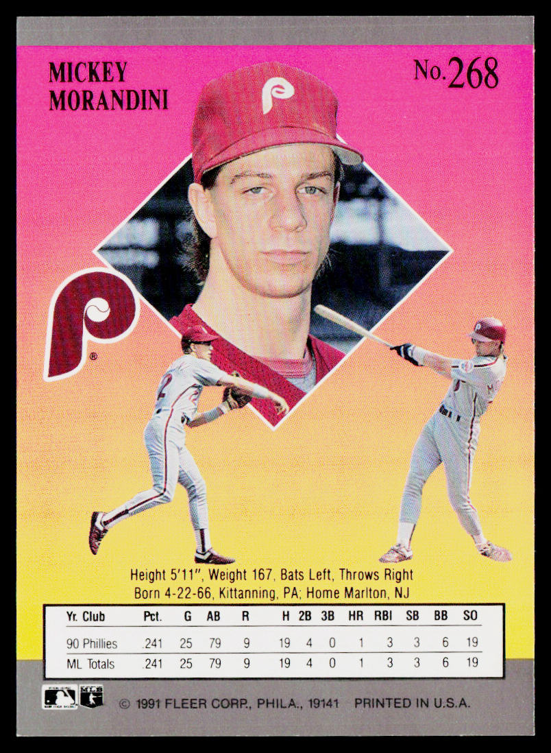 Mickey Morandini 1991 Ultra #268 Philadelphia Phillies