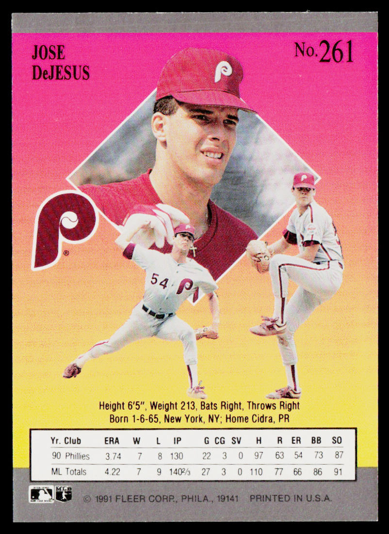 Jose DeJesus 1991 Ultra #261 Philadelphia Phillies