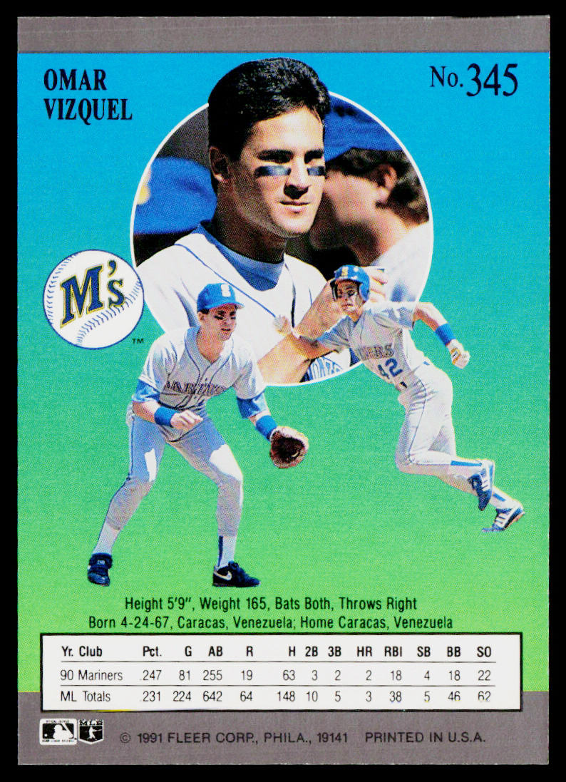 Omar Vizquel 1991 Ultra #345 Seattle Mariners
