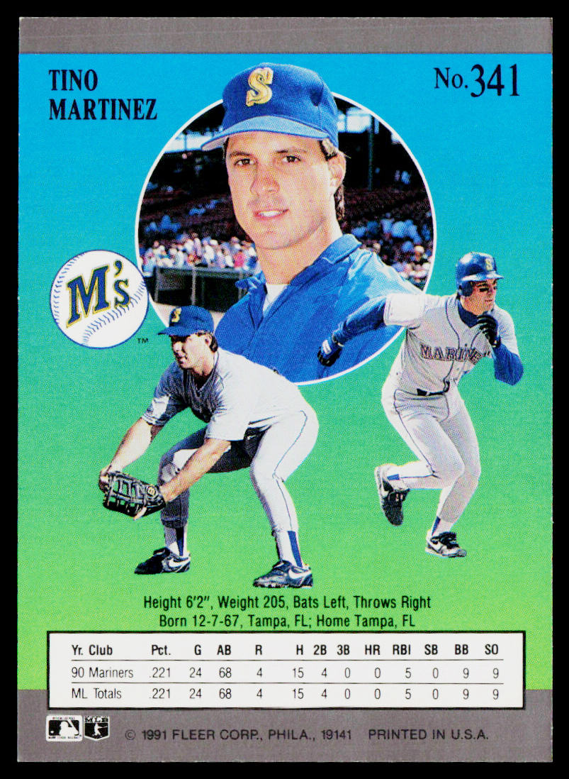 Tino Martinez 1991 Ultra #341 Seattle Mariners