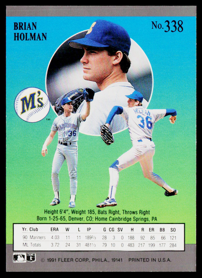 Brian Holman 1991 Ultra #338 Seattle Mariners