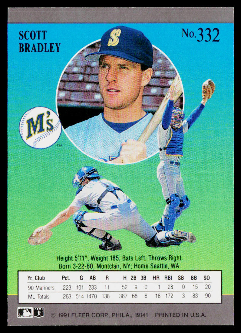 Scott Bradley 1991 Ultra #332 Seattle Mariners
