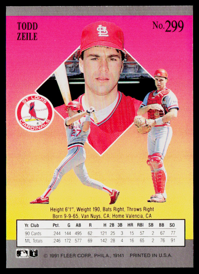 Todd Zeile 1991 Ultra #299 St. Louis Cardinals