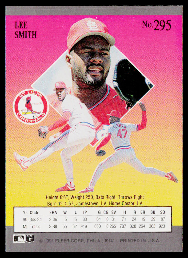 Lee Smith 1991 Ultra #295 St. Louis Cardinals