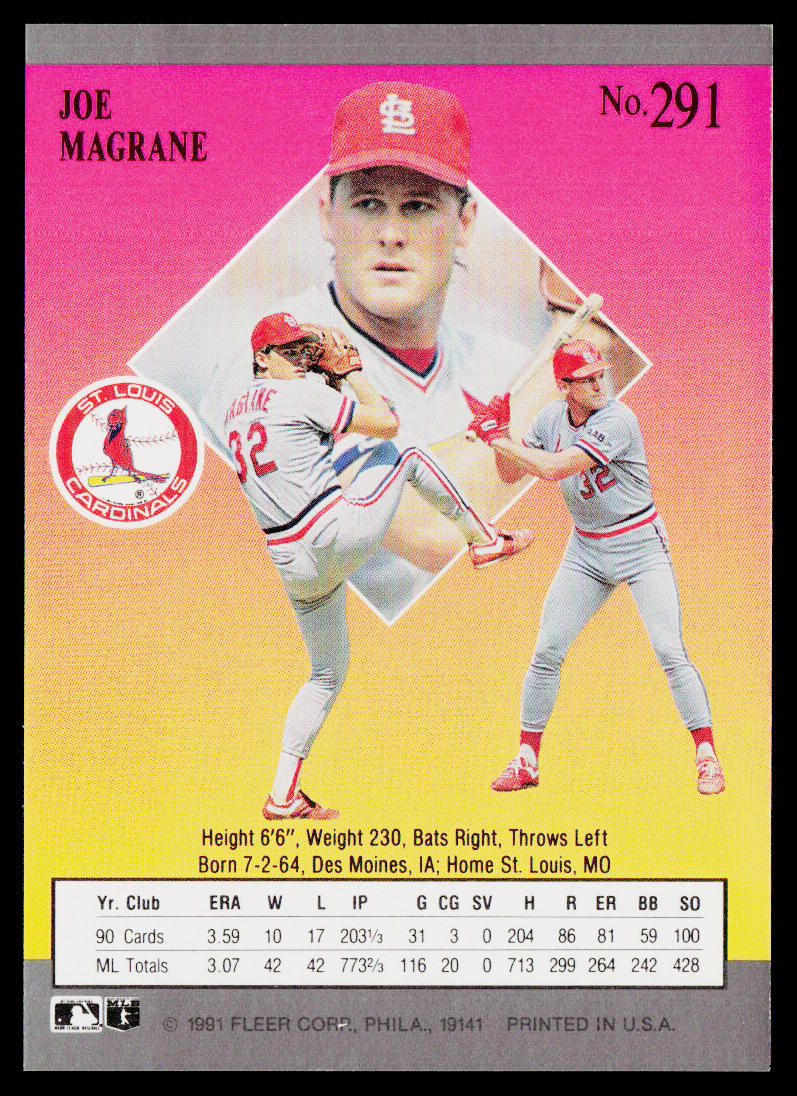 Joe Magrane 1991 Ultra #291 St. Louis Cardinals