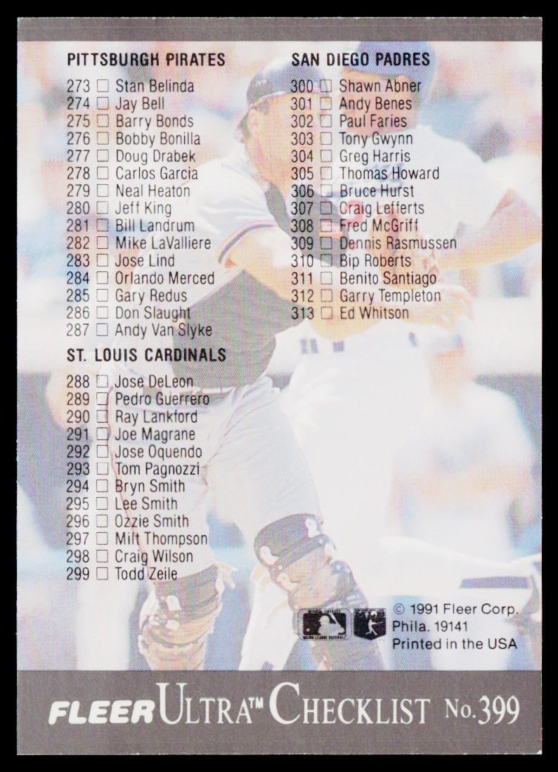 Checklist: 211-313 1991 Ultra #399
