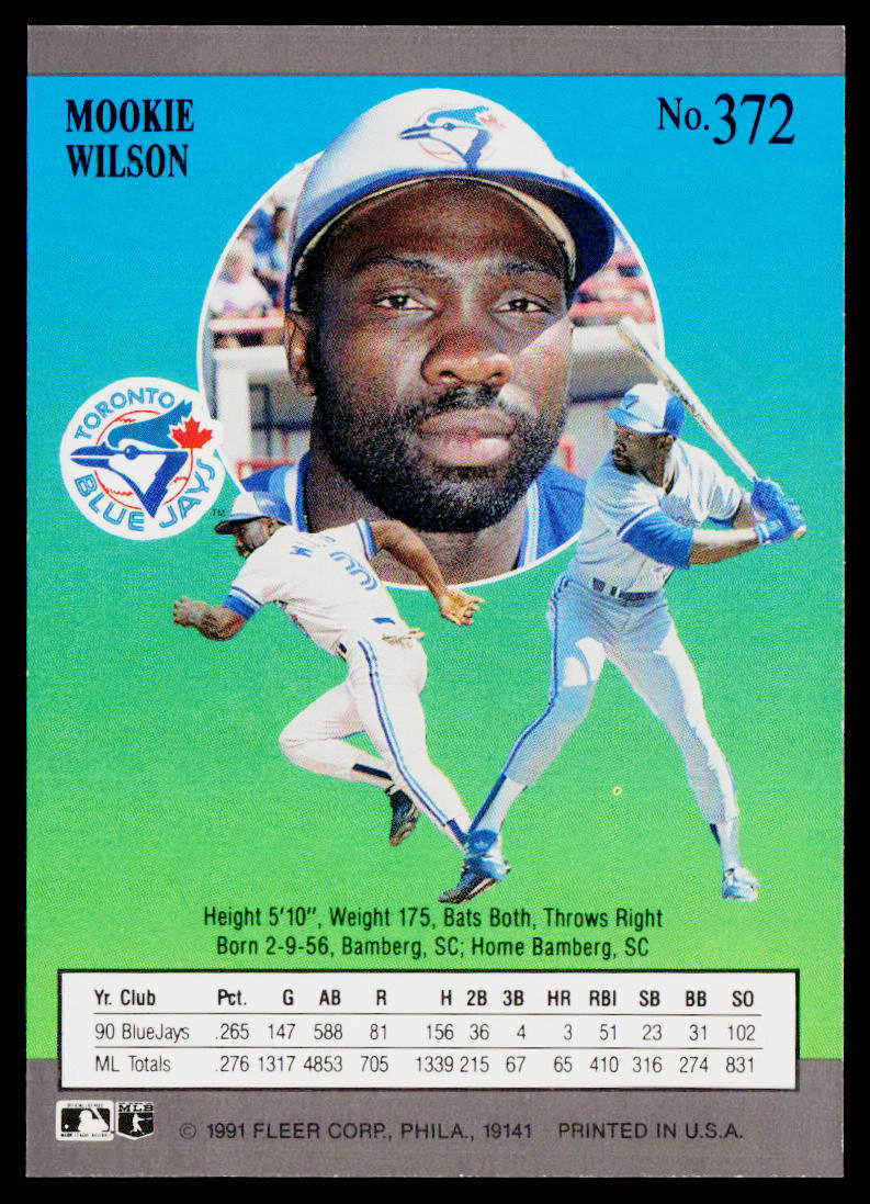 Mookie Wilson 1991 Ultra #372 Toronto Blue Jays